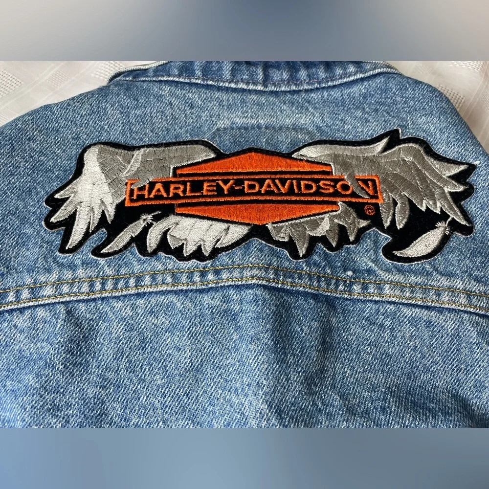 Vintage Levi’s 70507-0214 Made USA Harley HOG Denim Trucker Jacket XL - Picture 15 of 15